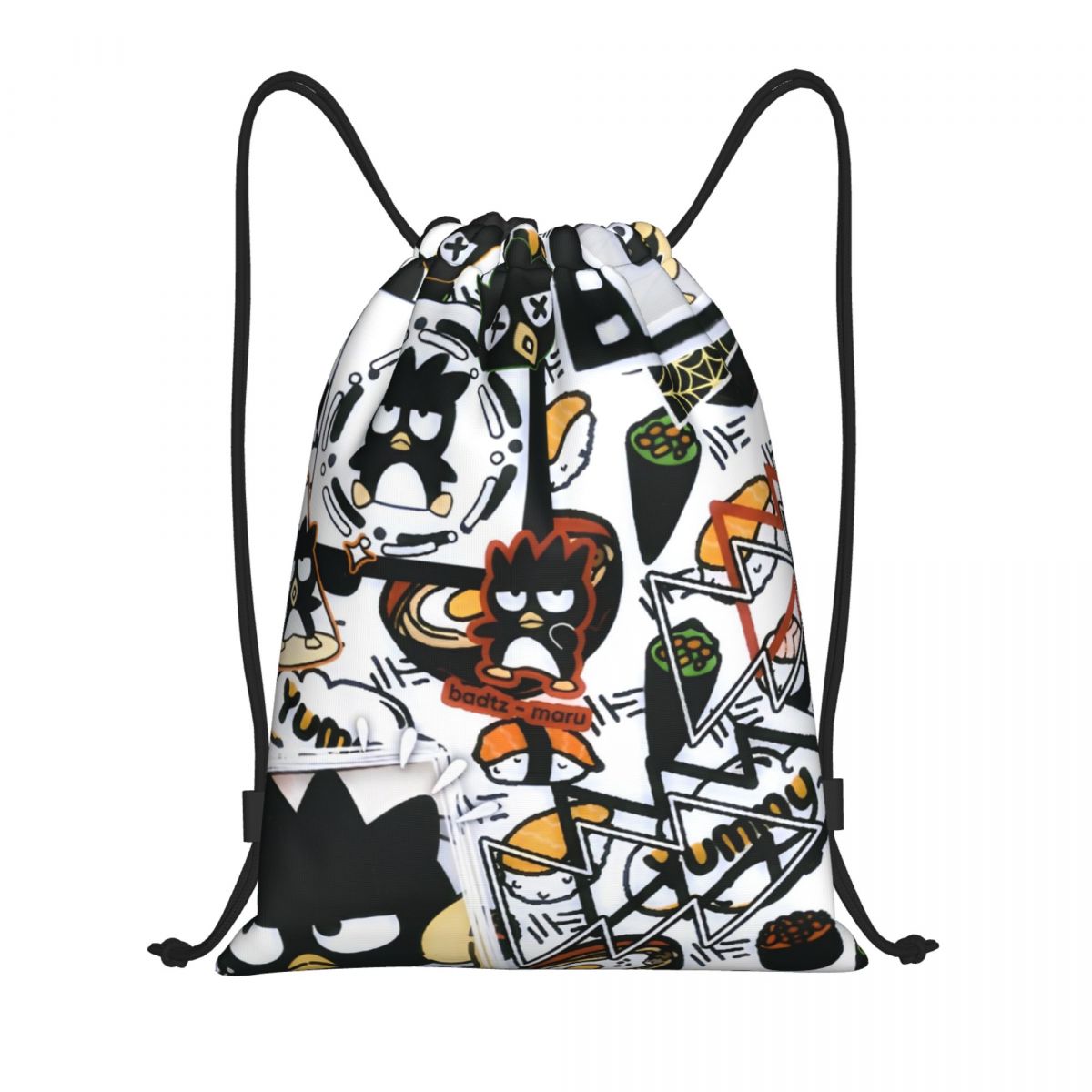 Drawstring Gym Bag - กระเป๋าเป้สะพายหลังลายการ์ตูนเพนกวินน่ารัก Bad Badtzs Marus แบบเชือกผูก สำหรับใส่ของไปฟุตบอล