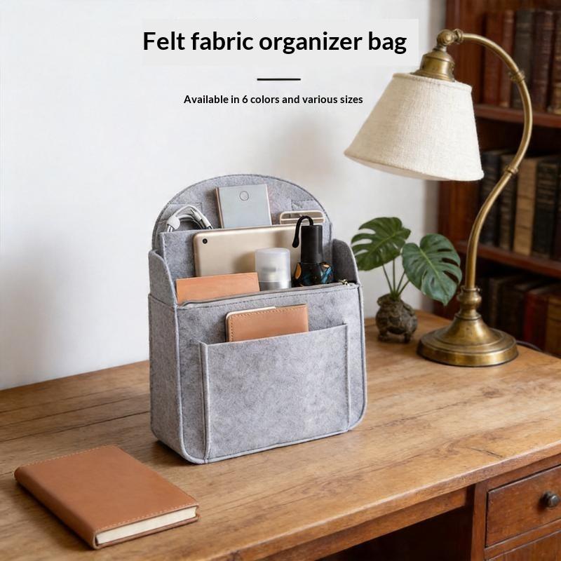 Backpack Insert Organizer - กระเป๋าจัดระเบียบแบบสักหลาดสำหรับใส่ในกระเป๋าเป้สะพายหลัง ช่องใส่ของหลายช่อง ความจุขนาดใหญ่ น้ำหนักเบา พร้อมตัวแบ่งช่อง สำหรับการเดินทาง