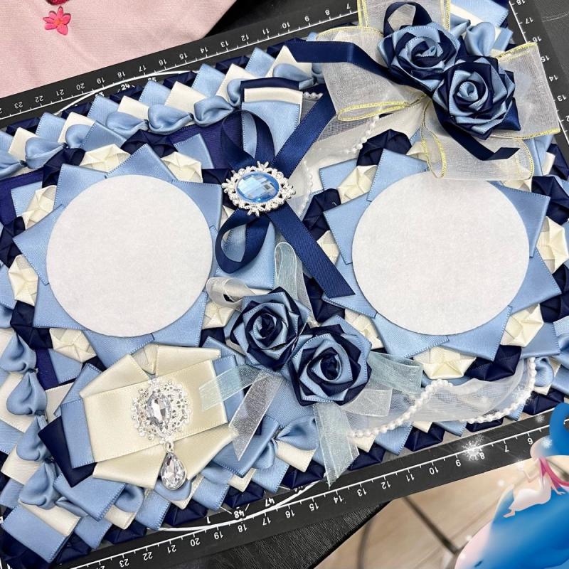 Backpack Insert Organizer - แผ่นรองกระเป๋าคอสเพลย์ลายริบบิ้นลูกไม้ประดับดอกไม้ทำมือ สำหรับใส่ของตกแต่ง ป้ายติดกระเป๋า อุปกรณ์จัดระเบียบ ป้ายตกแต่ง