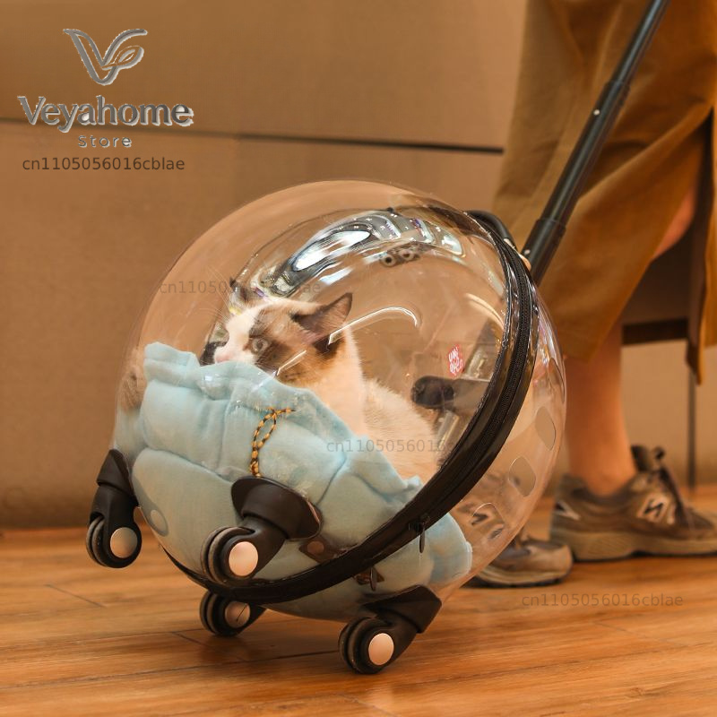 Backpack Diaper Bag - กระเป๋าใส่แมวแบบพกพาสำหรับเดินทางกลางแจ้ง กระเป๋าเป้สะพายหลังสำหรับแมว กระเป๋าใส่ผ้าอ้อมแมว ความจุขนาดใหญ่ โปร่งใส กระเป๋าใส่สัตว์เลี้ยงสำหรับแมว