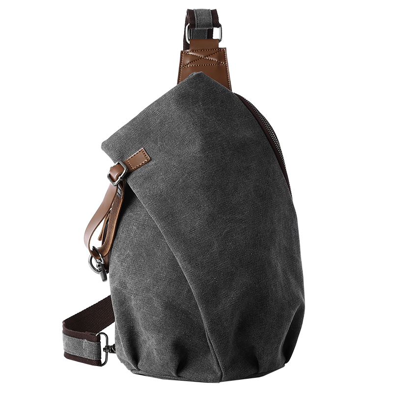 Sling Backpack Shoulder - กระเป๋าสะพายข้างผ้าแคนวาสสไตล์เรโทรความจุขนาดใหญ่ MTE ELAN กระเป๋าหนังสะพายหน้าอกสำหรับผู้ชาย กระเป๋าเดินทางลำลองสีเขียวมะกอก