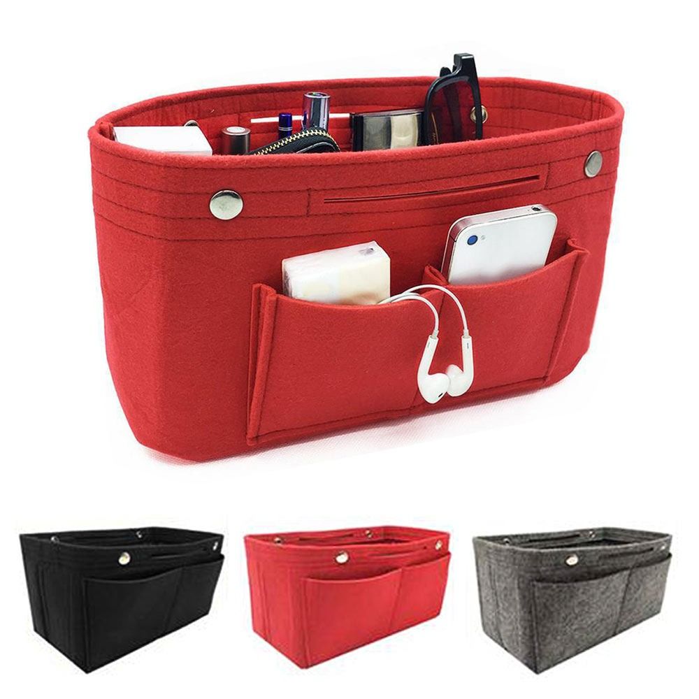 Backpack Insert Organizer - กระเป๋าถือผ้าสักหลาดอ่อนแบบพกพาใส่ในที่เป็นความลับกระเป๋าเดินทางซับในกระเป๋าจัดระเบียบ dalaman tas