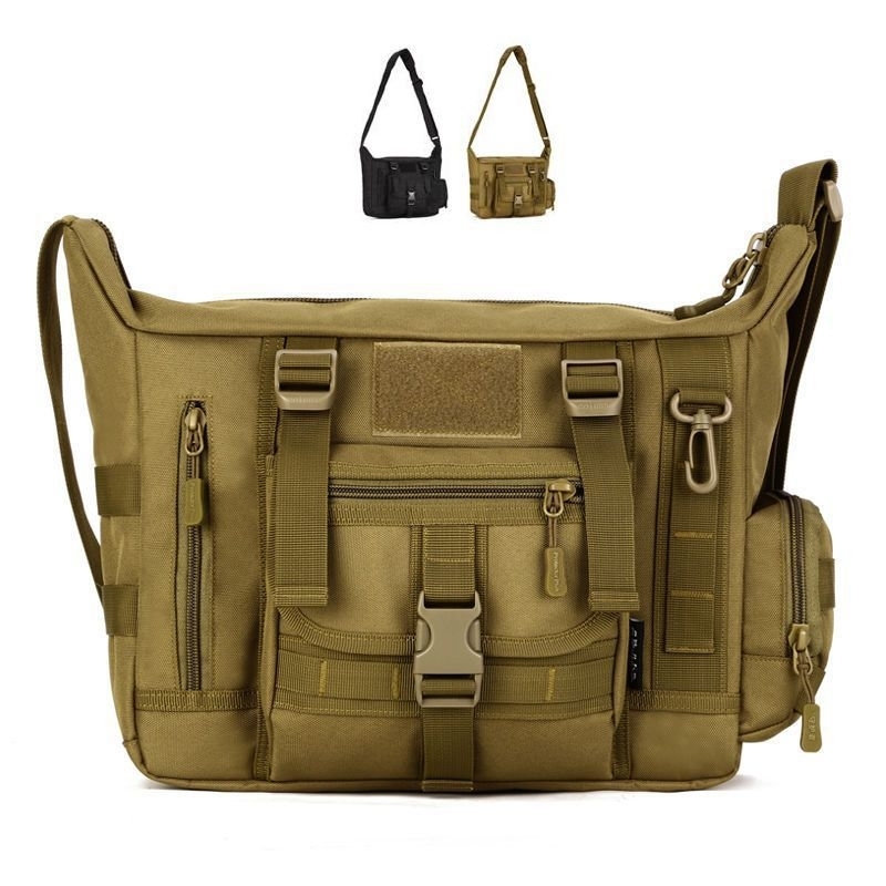 Urban Backpack Tactical - 14 นิ้วแล็ปท็อปไหล่กระเป๋าผู้ชายกีฬากระเป๋าทหารยุทธวิธีกระเป๋าเป้สะพายหลังเดี่ยวผู้ชาย A4 เอกสาร MOLLE Messenger