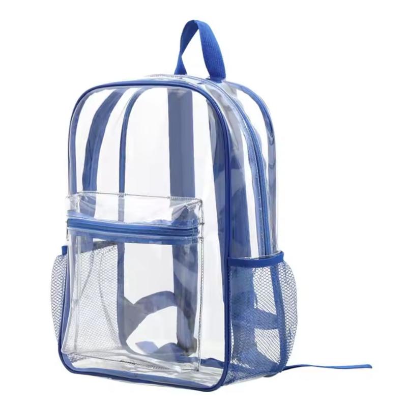 Canvas Backpack Casual - กระเป๋าเป้สะพายหลังแบบใส ขนาดใหญ่ กันน้ำ กระเป๋าสะพายไหล่ PVC โปร่งใส