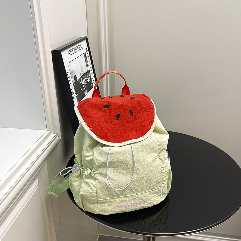 Canvas Backpack Casual - ใหม่สตรีฤดูร้อนน่ารักการ์ตูนผลไม้พิมพ์โดปามีนกระเป๋าเป้สะพายหลังขนาดเล็กกระเป๋าเป้สะพายหลังแบบลำลองกระเป๋านักเรียนอเนกประสงค์กระเป๋าเดินทางอินเทรนด์น้ำหนักเบา