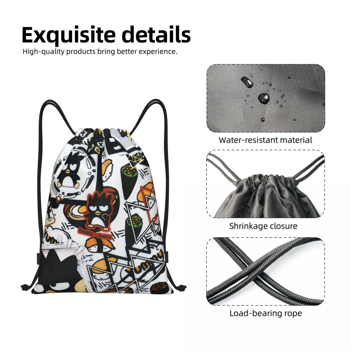 กระเป๋าเป้สะพายหลังลายการ์ตูนเ - Drawstring Gym Bag บทวิจารณ์และราคา