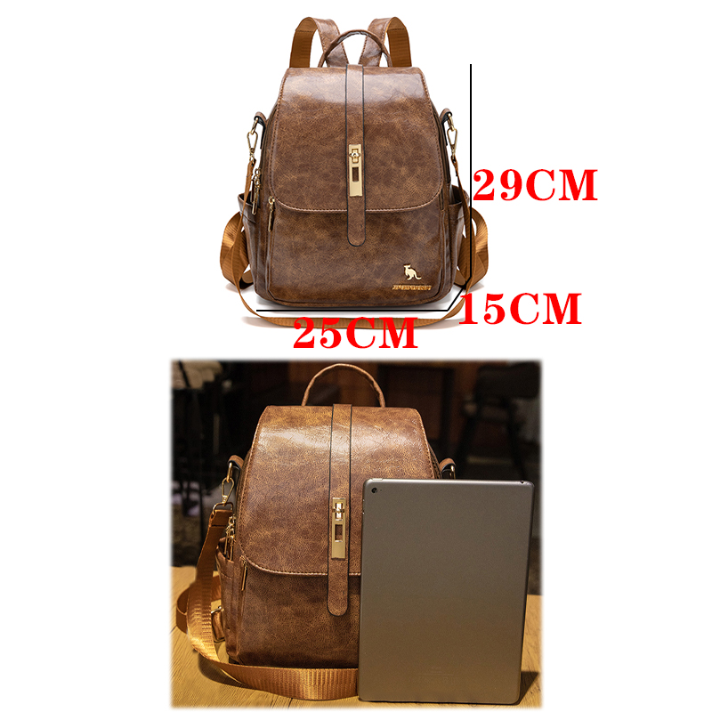 กระเป๋าเป้สะพายหลังสำหรับผู้หญ - Leather Backpack Vintage บทวิจารณ์และราคา