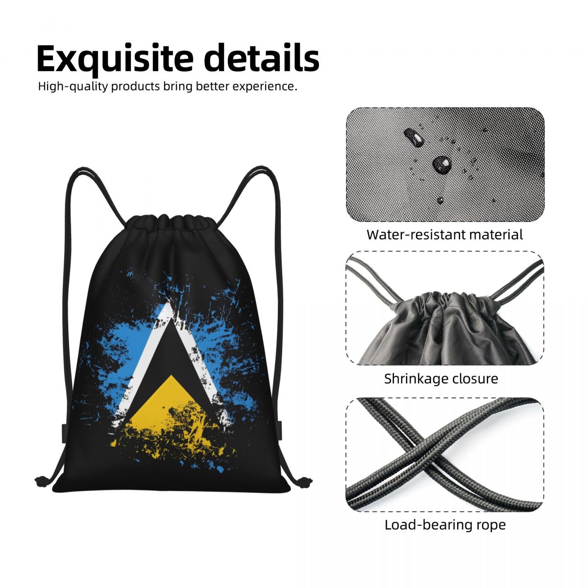 เซนต์ลูเซียธงชาติประเทศ กระเป๋ - Drawstring Gym Bag บทวิจารณ์และราคา