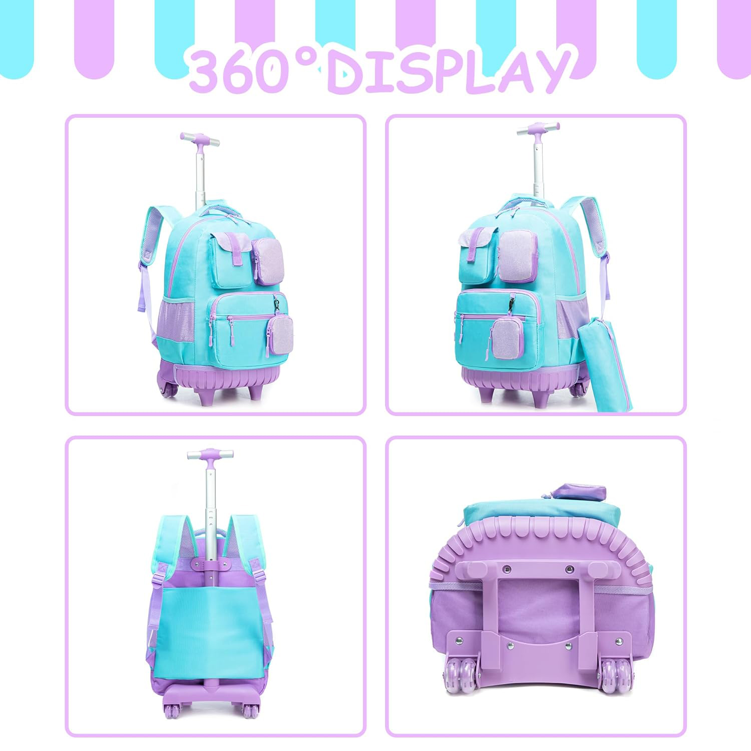 กระเป๋าเป้สะพายหลังมีล้อสำหรับ - School Backpack Teen บทวิจารณ์และราคา