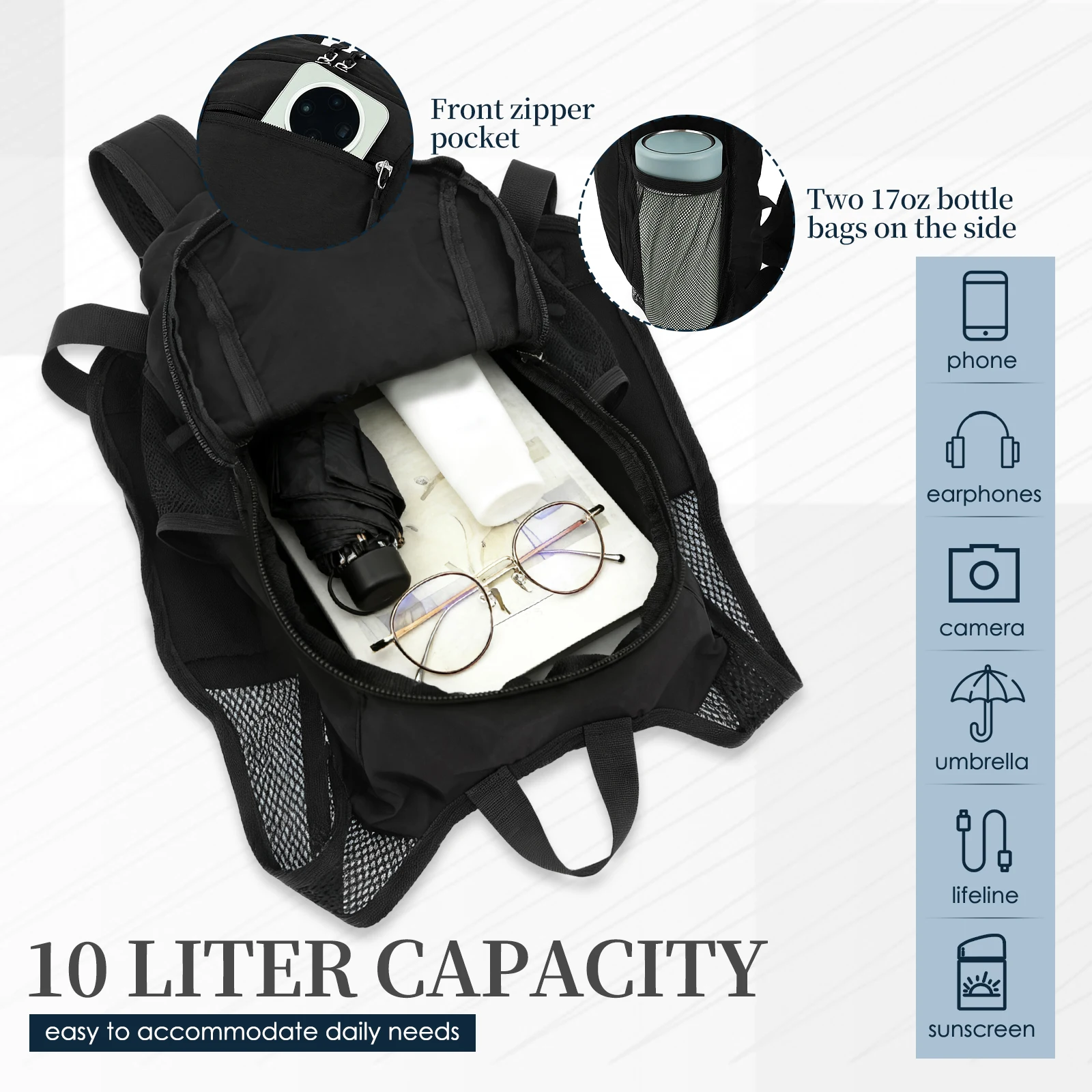 กระเป๋าเป้เดินป่าขนาดเล็ก 10 ล - Foldable Backpack Small บทวิจารณ์และราคา