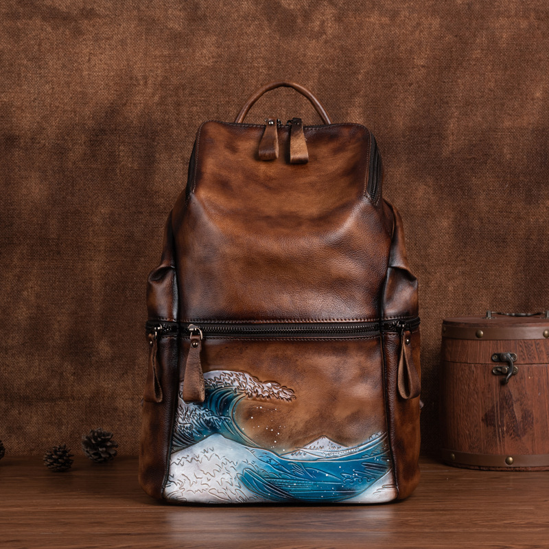 ของแท้นุ่มกระเป๋าเป้สะพายหลังห - Leather Backpack Vintage บทวิจารณ์และราคา