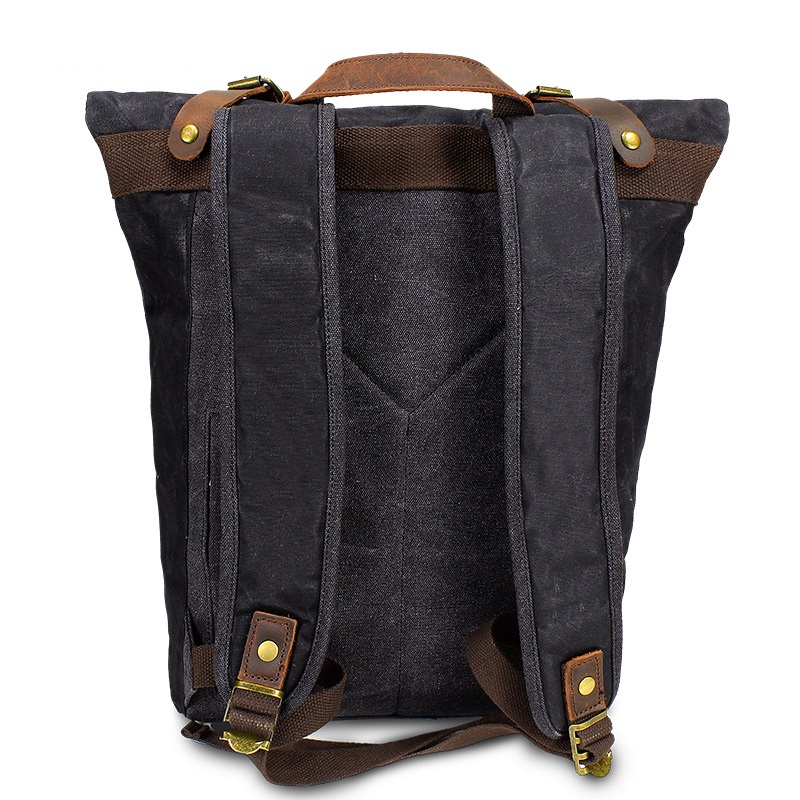 Retro ผ้าใบหนังกระเป๋าเป้สะพาย - Leather Backpack Vintage บทวิจารณ์และราคา